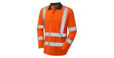 Swimbridge ISO 20471 Cl 3 Poly/Cotton Sleeved Polo Shirt HV Orange 